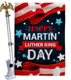 Happy Martin Luther King Day - Patriotic Americana Vertical Impressions Decorative Flags HG192386 Made In USA