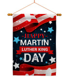 Happy Martin Luther King Day - Patriotic Americana Vertical Impressions Decorative Flags HG192386 Made In USA