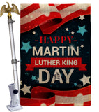 Happy Martin Luther King Day - Patriotic Americana Vertical Impressions Decorative Flags HG192386 Made In USA