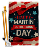 Happy Martin Luther King Day - Patriotic Americana Vertical Impressions Decorative Flags HG192386 Made In USA