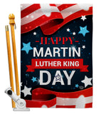 Happy Martin Luther King Day - Patriotic Americana Vertical Impressions Decorative Flags HG192386 Made In USA