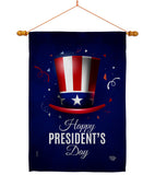 Happy President's Day - Patriotic Americana Vertical Impressions Decorative Flags HG192446 Made In USA