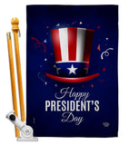 Happy President's Day - Patriotic Americana Vertical Impressions Decorative Flags HG192446 Made In USA