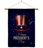 Happy President's Day - Patriotic Americana Vertical Impressions Decorative Flags HG192446 Made In USA