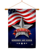 Memorial Day Star - Patriotic Americana Vertical Impressions Decorative Flags HG192546 Made In USA