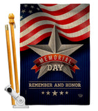 Memorial Day Star - Patriotic Americana Vertical Impressions Decorative Flags HG192546 Made In USA