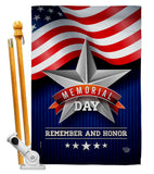 Memorial Day Star - Patriotic Americana Vertical Impressions Decorative Flags HG192546 Made In USA