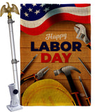Labor Day - Patriotic Americana Vertical Impressions Decorative Flags HG192638 Made In USA