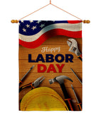 Labor Day - Patriotic Americana Vertical Impressions Decorative Flags HG192638 Made In USA