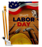 Labor Day - Patriotic Americana Vertical Impressions Decorative Flags HG192638 Made In USA