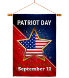 Never Forget 9/11 - Patriotic Americana Vertical Impressions Decorative Flags HG192666 Made In USA