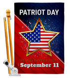 Never Forget 9/11 - Patriotic Americana Vertical Impressions Decorative Flags HG192666 Made In USA