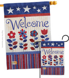 Welcome Patriotic - Patriotic Americana Vertical Impressions Decorative Flags HG111056 Made In USA