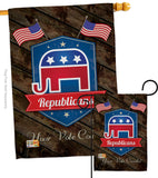 Republicans - Patriotic Americana Vertical Impressions Decorative Flags HG111071 Made In USA