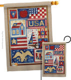 USA Collage - Patriotic Americana Vertical Impressions Decorative Flags HG111077 Made In USA