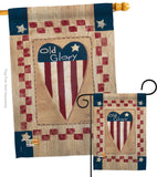 Old Glory Heart - Patriotic Americana Vertical Impressions Decorative Flags HG111082 Made In USA