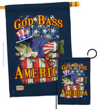 God Bass America - Patriotic Americana Vertical Impressions Decorative Flags HG111087 Made In USA