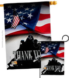 Thank You - Patriotic Americana Vertical Impressions Decorative Flags HG111088 Made In USA