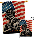 The Time is Always Right - Patriotic Americana Vertical Impressions Decorative Flags HG111093 Made In USA