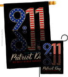 September 11 - Patriotic Americana Vertical Impressions Decorative Flags HG111102 Made In USA