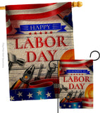 Happy Labor Day - Patriotic Americana Vertical Impressions Decorative Flags HG111103 Made In USA