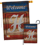 Patriotic H Initial - Patriotic Americana Vertical Impressions Decorative Flags HG130112 Made In USA