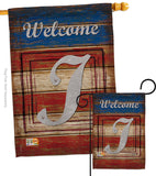 Patriotic I Initial - Patriotic Americana Vertical Impressions Decorative Flags HG130113 Made In USA