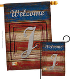 Patriotic J Initial - Patriotic Americana Vertical Impressions Decorative Flags HG130114 Made In USA