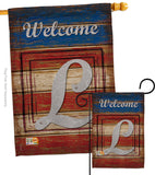 Patriotic L Initial - Patriotic Americana Vertical Impressions Decorative Flags HG130116 Made In USA