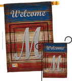 Patriotic M Initial - Patriotic Americana Vertical Impressions Decorative Flags HG130117 Made In USA