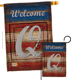 Patriotic Q Initial - Patriotic Americana Vertical Impressions Decorative Flags HG130121 Made In USA