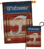 Patriotic T Initial - Patriotic Americana Vertical Impressions Decorative Flags HG130124 Made In USA