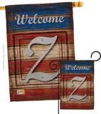 Patriotic Z Initial - Patriotic Americana Vertical Impressions Decorative Flags HG130130 Made In USA