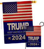 Trump 2024 - Patriotic Americana Vertical Impressions Decorative Flags HG170081 Made In USA