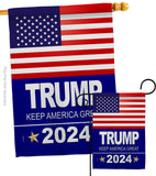 Trump 2024 - Patriotic Americana Vertical Impressions Decorative Flags HG170081 Made In USA