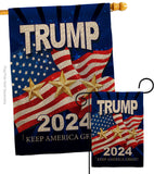 Trump Pence 2024 - Patriotic Americana Vertical Impressions Decorative Flags HG170131 Made In USA