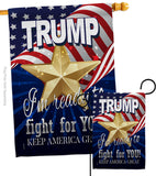 Trump Fight For You - Patriotic Americana Vertical Impressions Decorative Flags HG170132 Made In USA