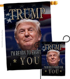 Trump Ready for Fight - Patriotic Americana Vertical Impressions Decorative Flags HG170134 Made In USA