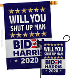 Shut Up Man - Patriotic Americana Vertical Impressions Decorative Flags HG170150 Made In USA