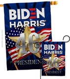 Biden Harris 46 - Patriotic Americana Vertical Impressions Decorative Flags HG170159 Made In USA