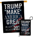 Make America Great Again 2024 - Patriotic Americana Vertical Impressions Decorative Flags HG170179 Made In USA