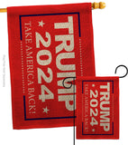 Trump Take America Back 2024 - Patriotic Americana Vertical Impressions Decorative Flags HG170180 Made In USA