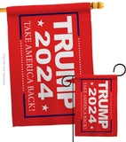 Trump Take America Back 2024 - Patriotic Americana Vertical Impressions Decorative Flags HG170180 Made In USA