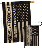 Honor Blue Live - Patriotic Americana Vertical Impressions Decorative Flags HG170207 Made In USA