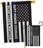 Honor Blue Live - Patriotic Americana Vertical Impressions Decorative Flags HG170207 Made In USA