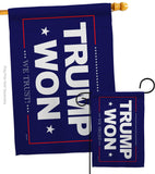 Trump Won - Patriotic Americana Vertical Impressions Decorative Flags HG170223 Made In USA