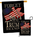 Trump Back Now - Patriotic Americana Vertical Impressions Decorative Flags HG170225 Made In USA