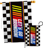 Race Let's Go Brandon - Patriotic Americana Horizontal Impressions Decorative Flags HG170247 Made In USA
