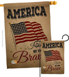 America Home of the Brave - Patriotic Americana Vertical Impressions Decorative Flags HG191083 Made In USA