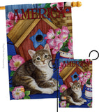 America Proud Kitten Cat - Patriotic Americana Vertical Impressions Decorative Flags HG191215 Made In USA